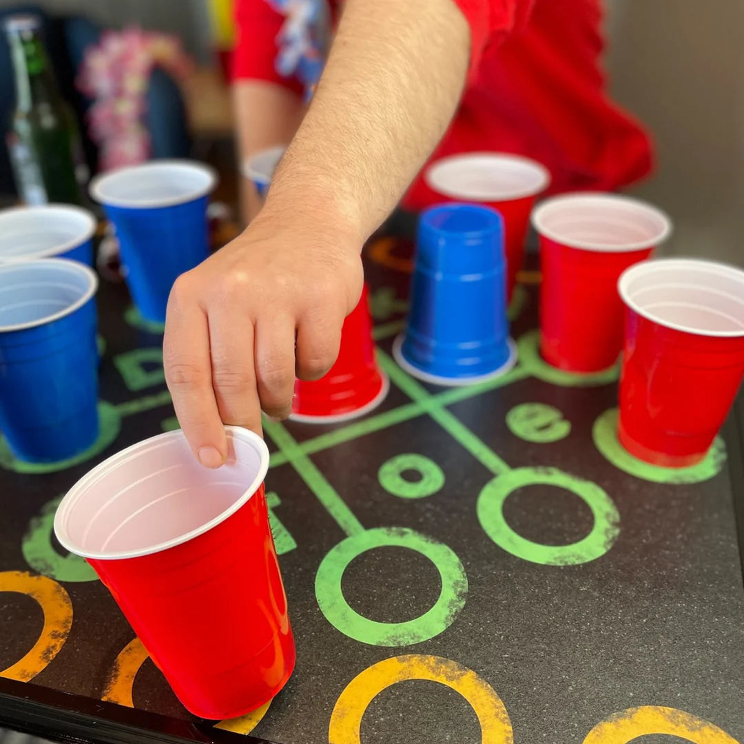 Beerpong-Tisch Multigame Set (Rage Cage, BeerPong, Shot Pong, Drink Tac Toe, Flip Cup)