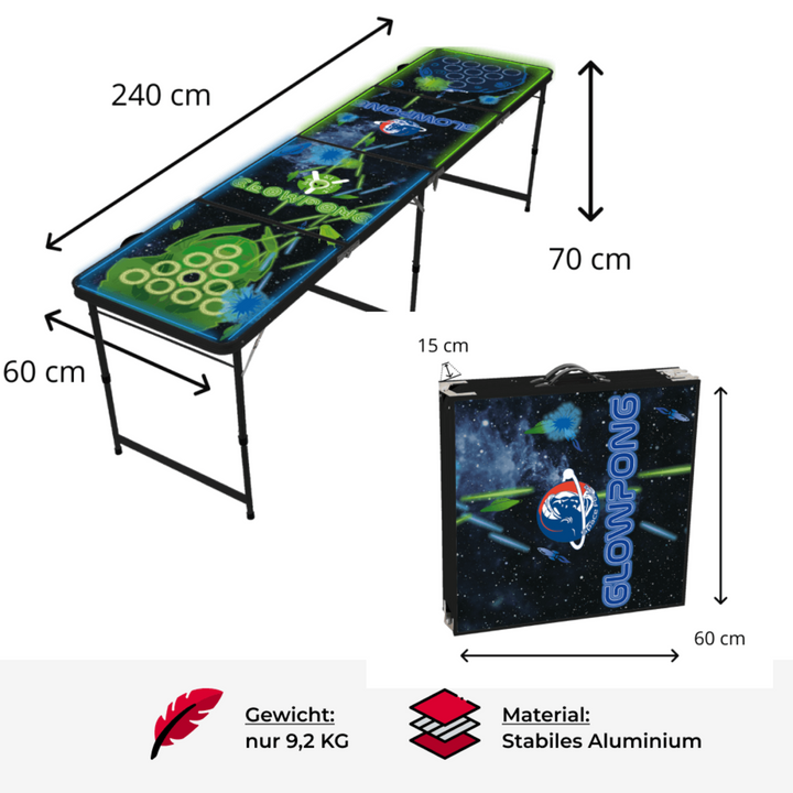 LED-Bierpongtisch "Alien vs. Human"