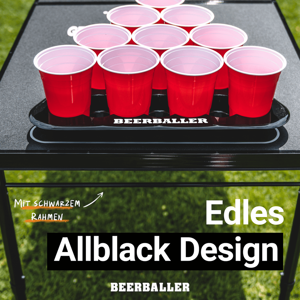 Beer Pong Tisch 'All Black' mit Löchern - BeerBaller