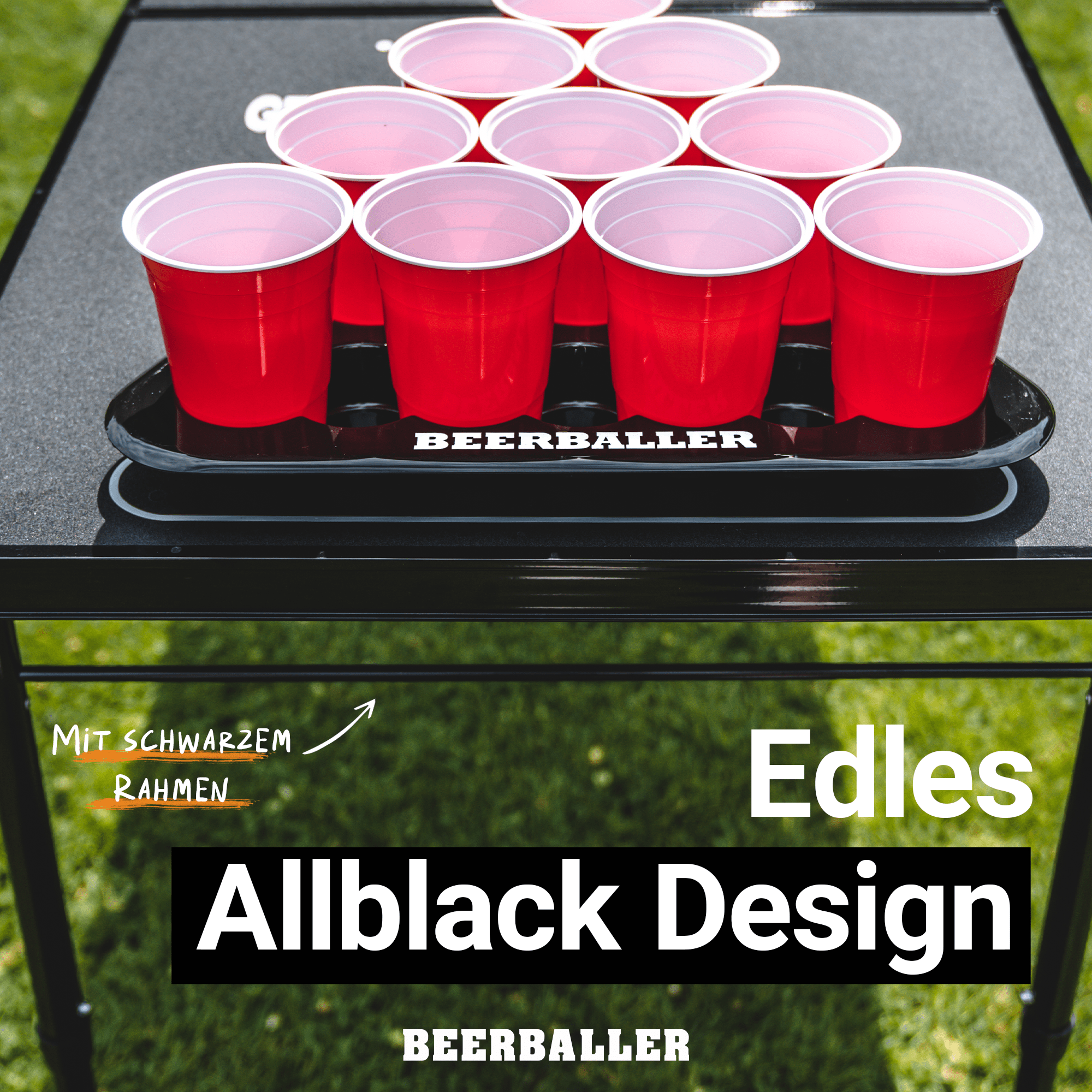 Beer Pong Tisch 'All Black' mit Löchern - BeerBaller
