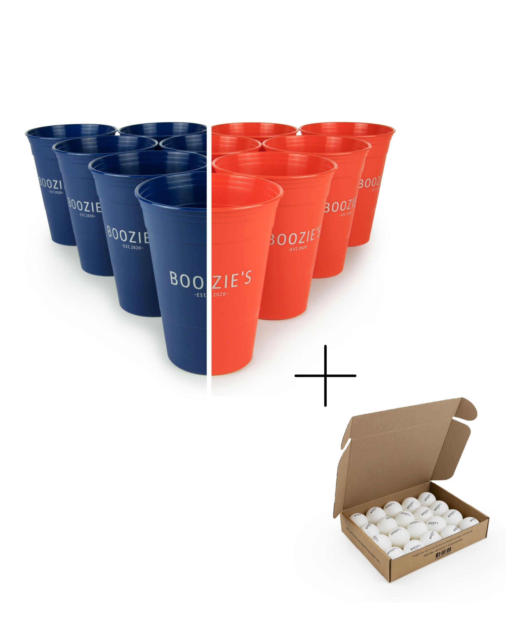 Combo Deal: Boozie's BeerPong Becher Set + Nachfüllpack BeerPong Bälle BOOZIE'S Ball- & Becherspiele