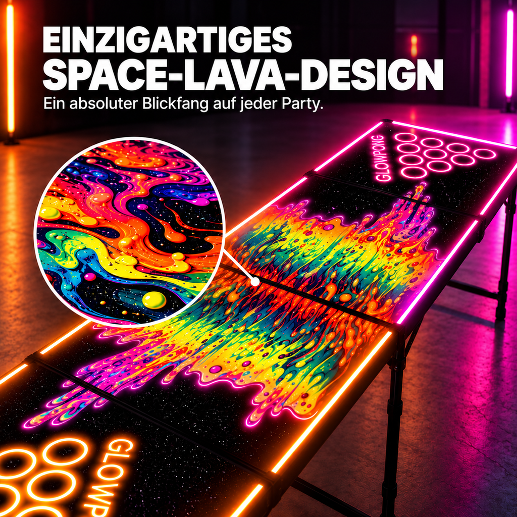 Beer Pong Tisch 'Space Lava' mit LED