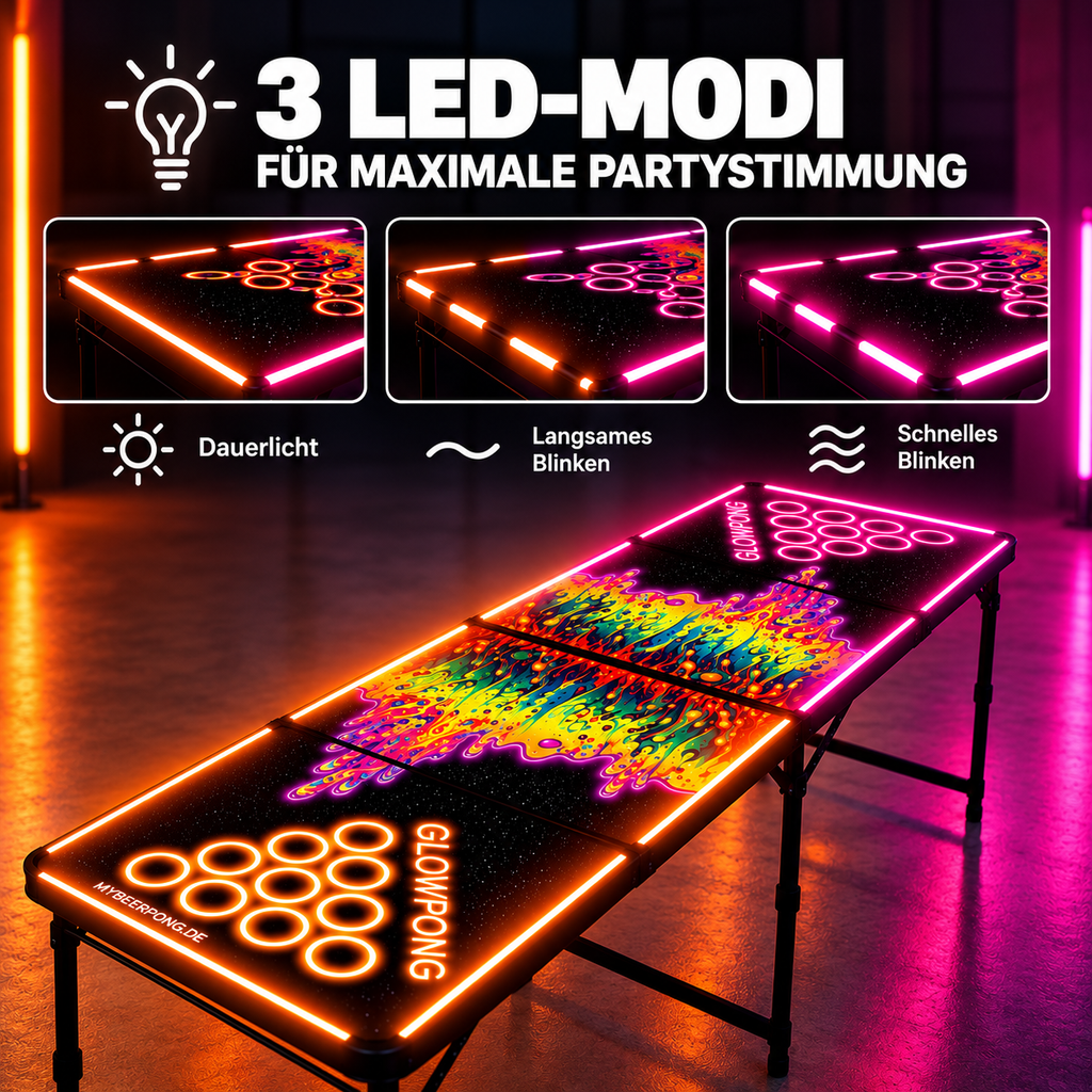 Beer Pong Tisch 'Space Lava' mit LED
